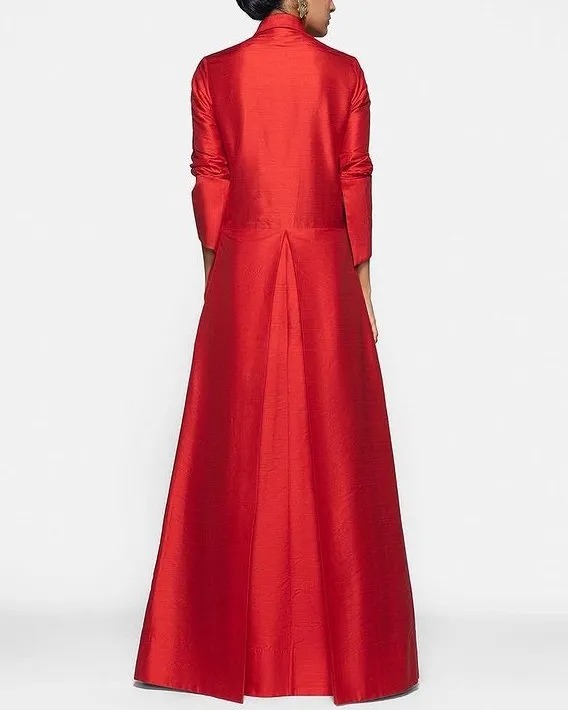 Red satin dress with big swing