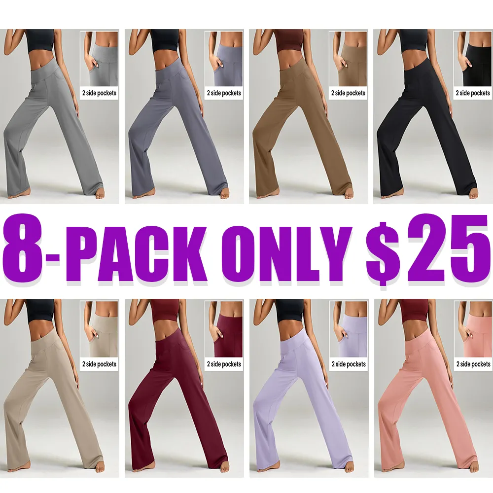 High Waisted Loose Wide Leg Yoga Pants for Women with Pockets Lounge Casual Work Pants