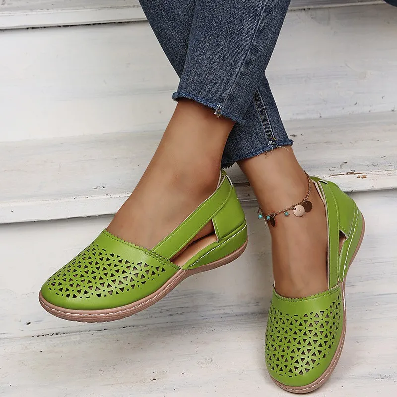 Women Wedges Orthopedic Hollow Out Vintage Sandals