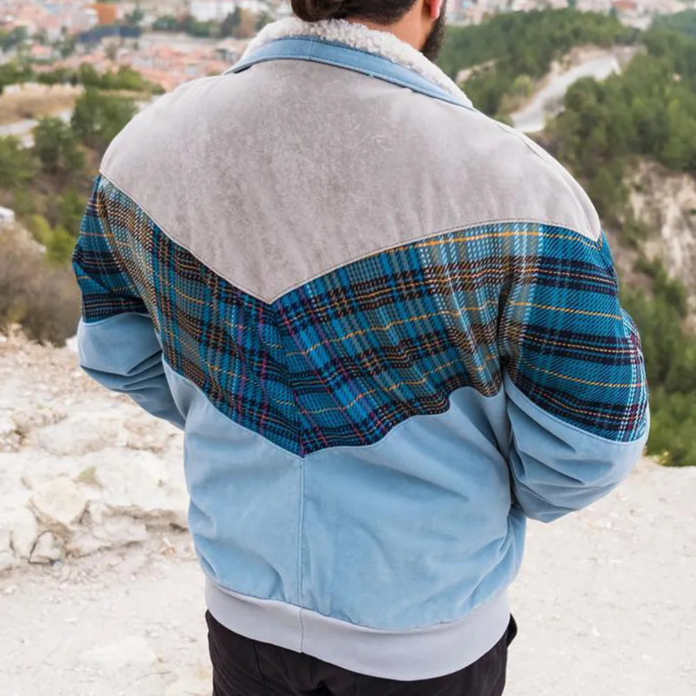 Unisex Panel Fashion Fleece Full Fleece Jacket