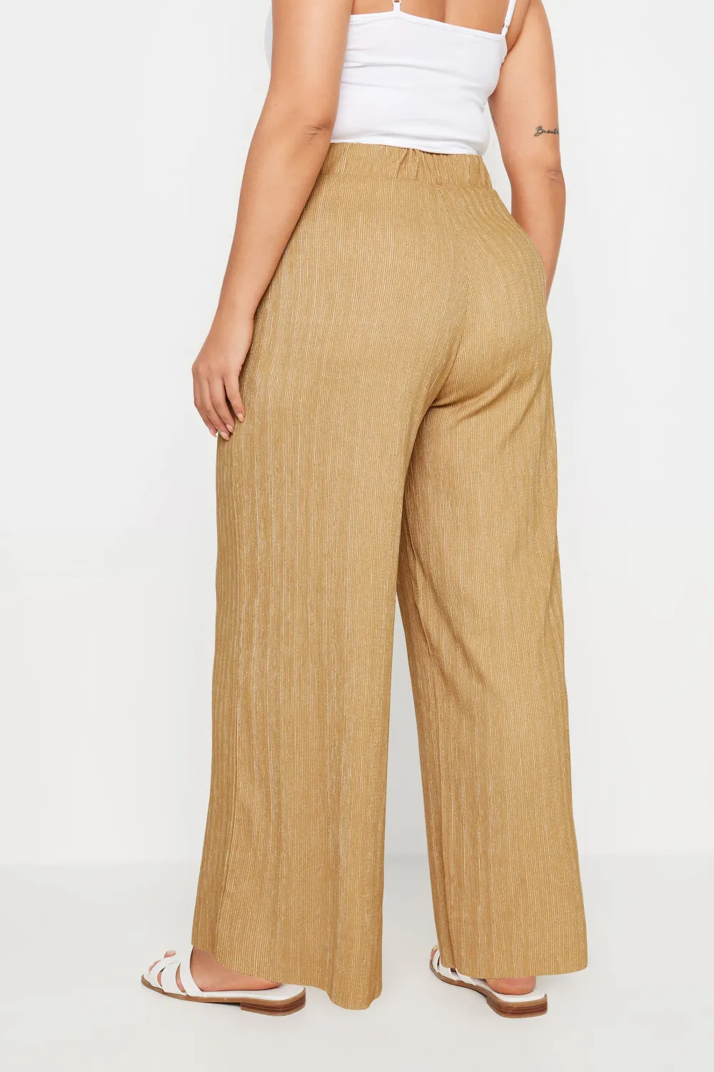 YOURS Curve Blue Abstract Print Textured Wide Leg Trousers