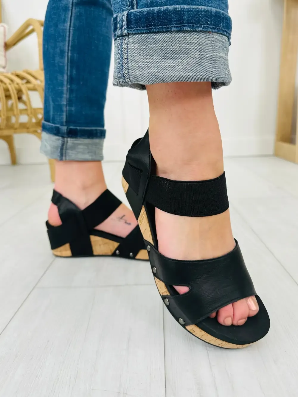 Sleek Step Wedges In Black
