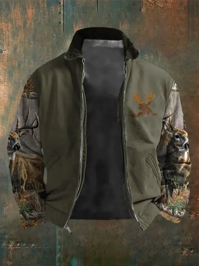 Men's Western Elk Outdoor Lapel Jacket
