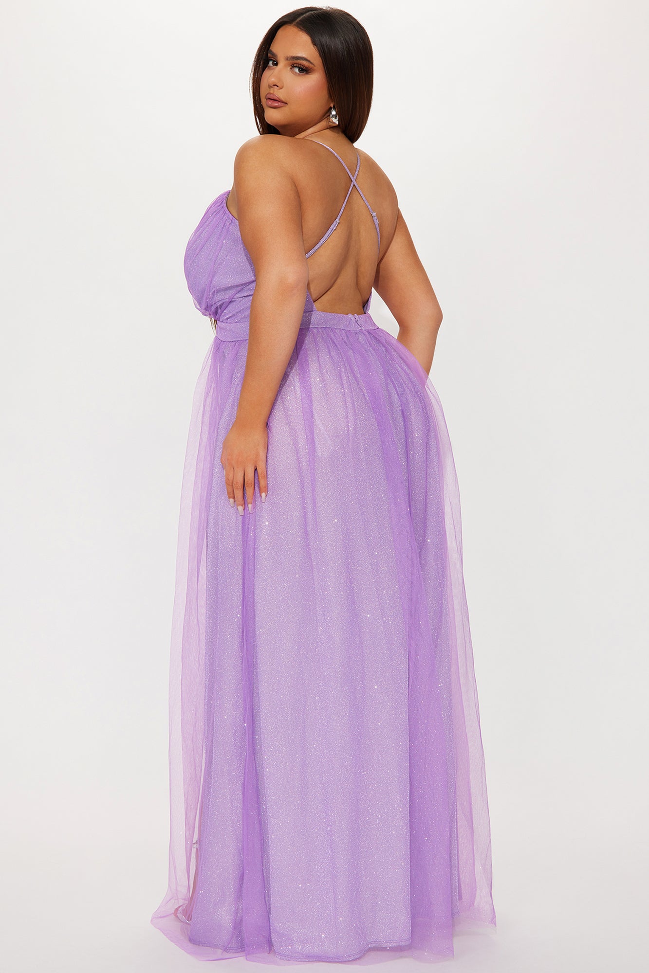 Gloria Glitter Maxi Dress - Lavender
