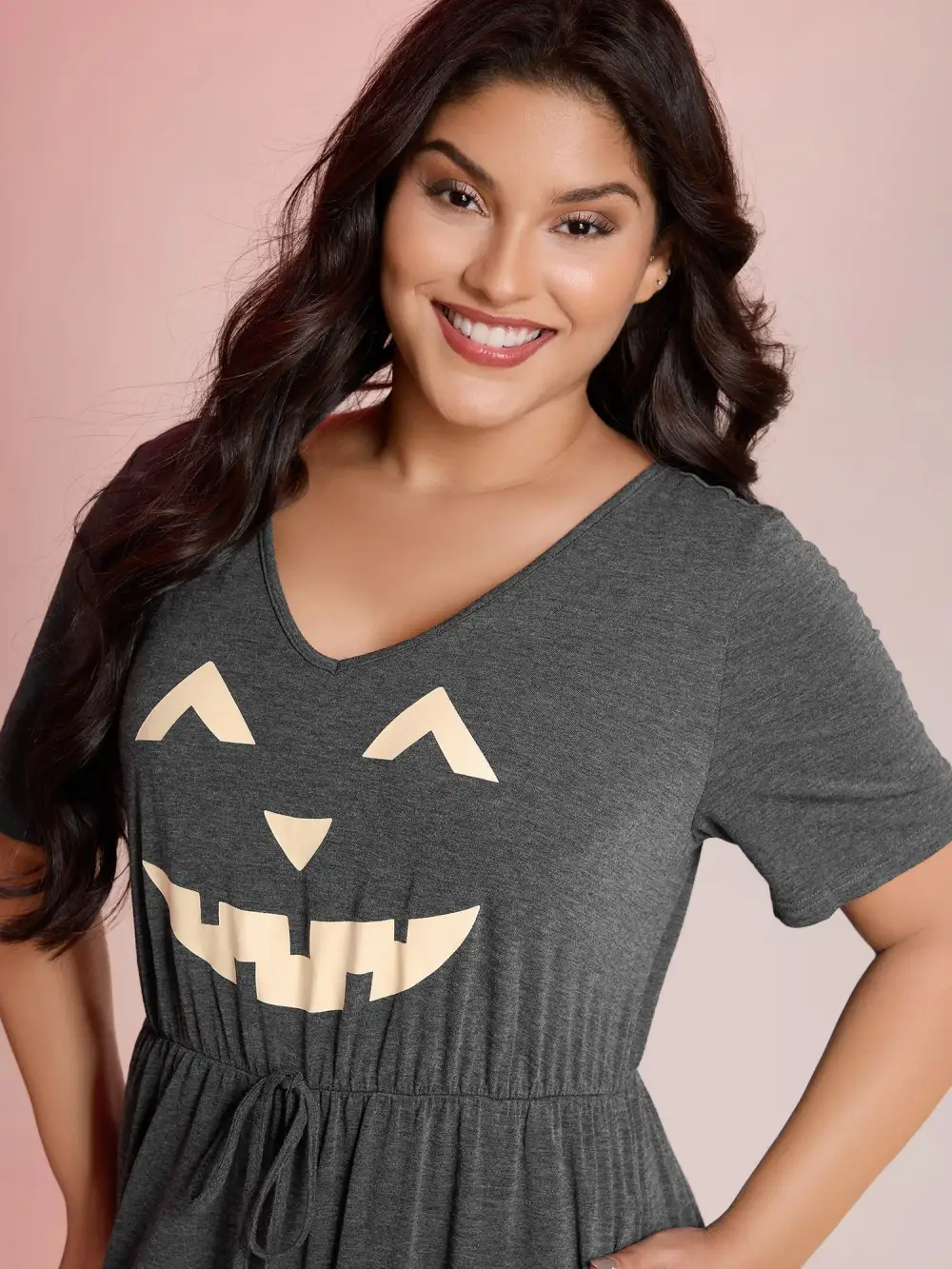 Pumpkin Carved Comfy Knit Lounge Jumpsuit