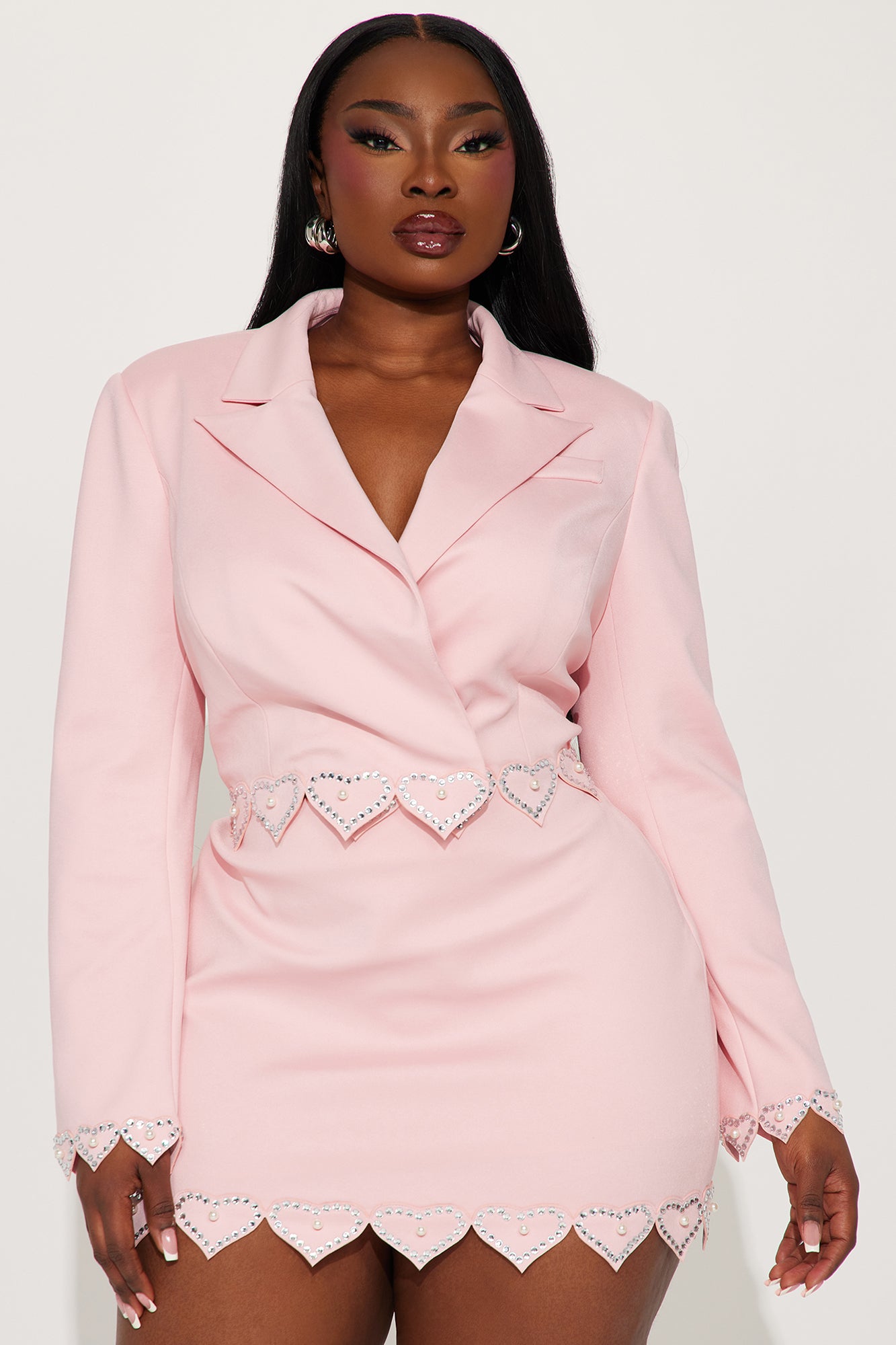 It's Official Rhinestone Skirt Set - Pink