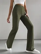 Women's Pants Trousers Leggings Cozy Leggings Casual Workout Full Length High Waist Plain Elastic Waist Breathability Breathable Stretchy Vacation Street Daily Wear Black Green Light Grey Coffee