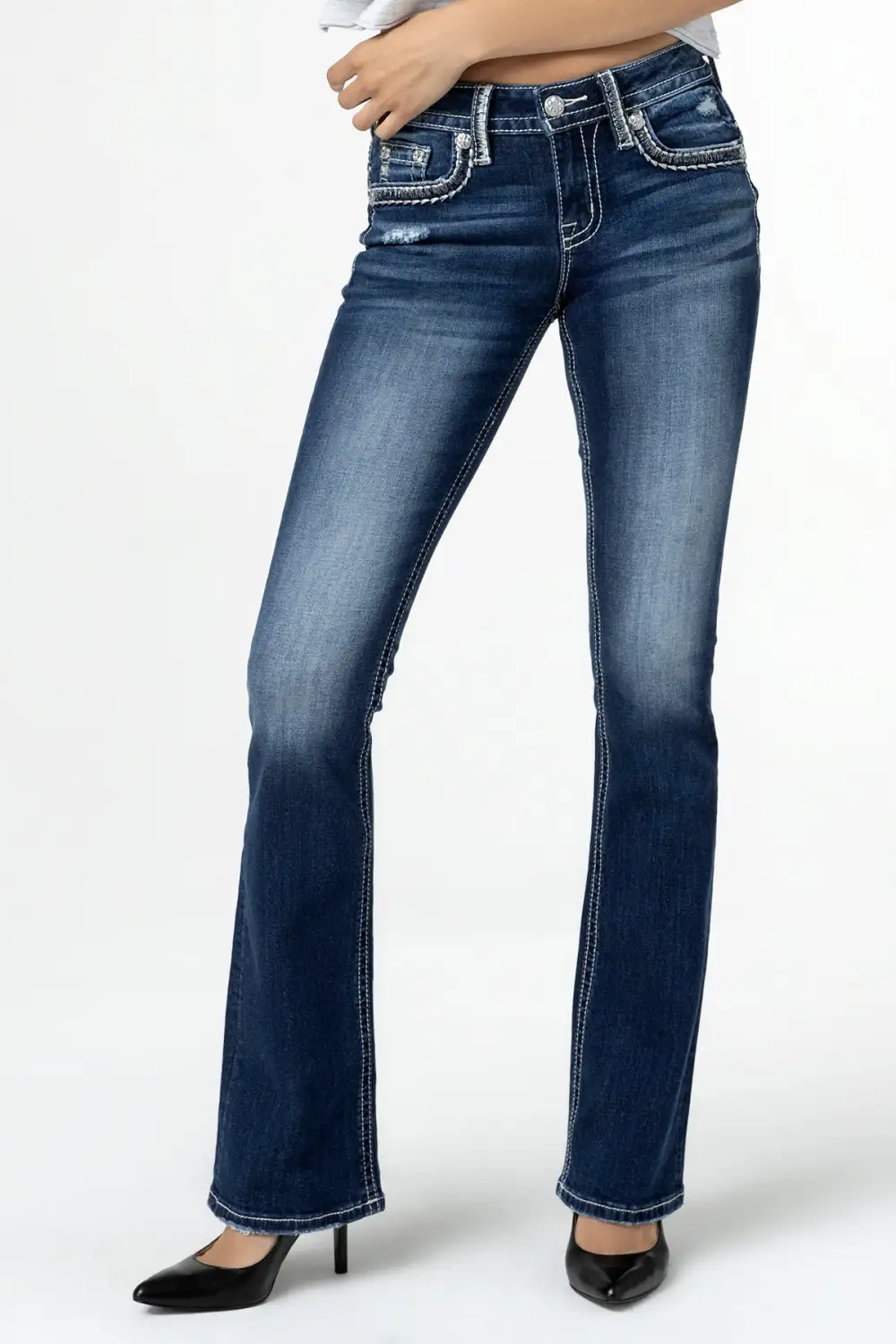 Nora Stitched Bootcut Jeans