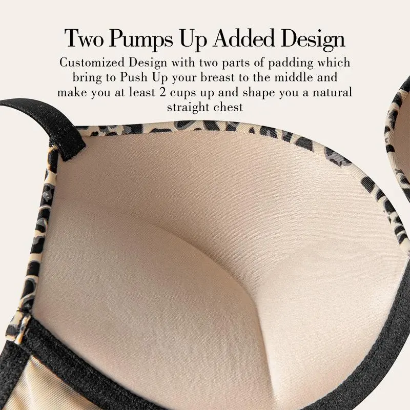 Women's Push Up Bra Deep V Plunge Underwire T-Shirt Bra Multiway 2 Cups Up