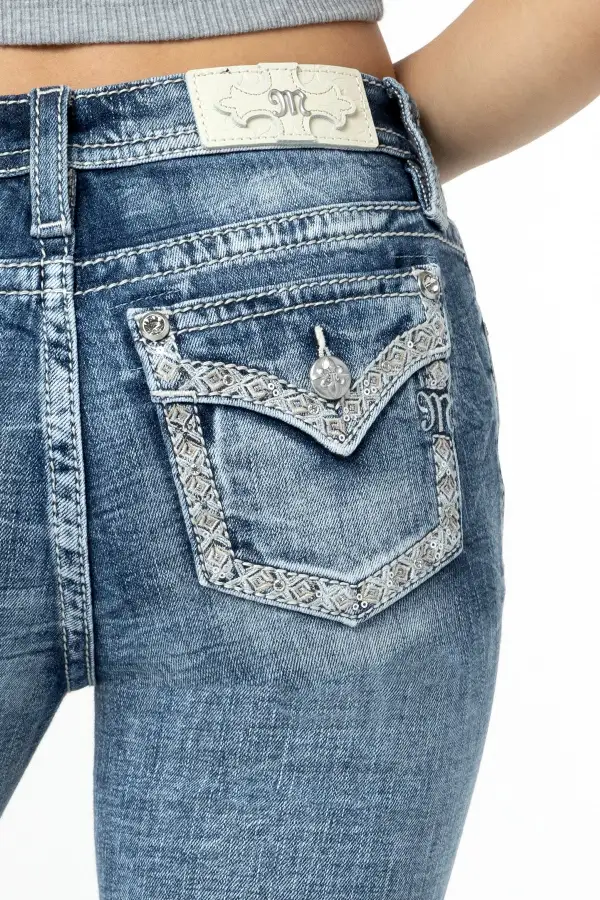 Sparkling Geo Stitch Bootcut Jeans