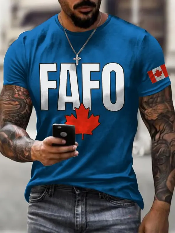 Men'S Retro FAFO Canada Print T-Shirt