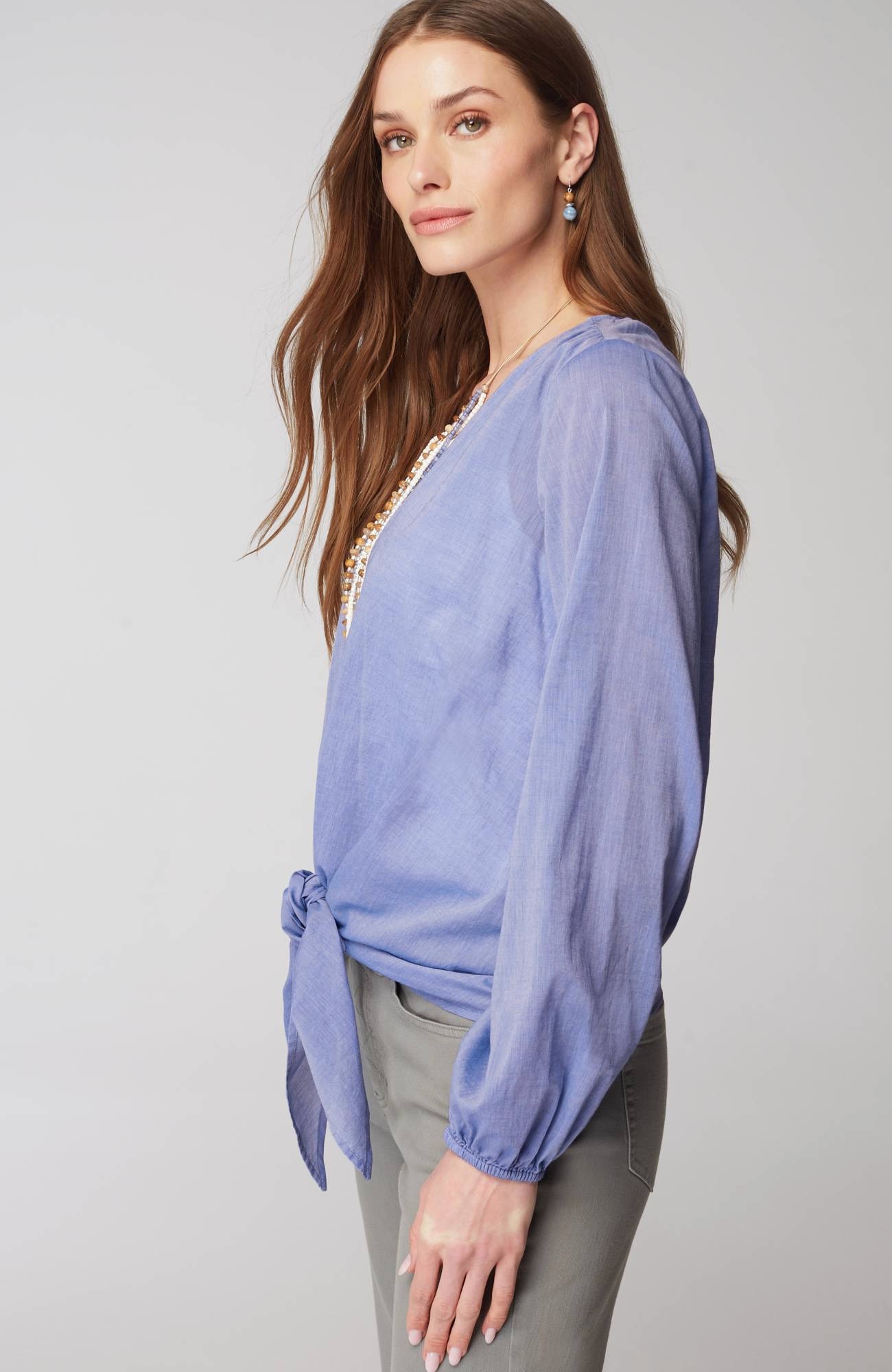 Voile Tie-Front Topper