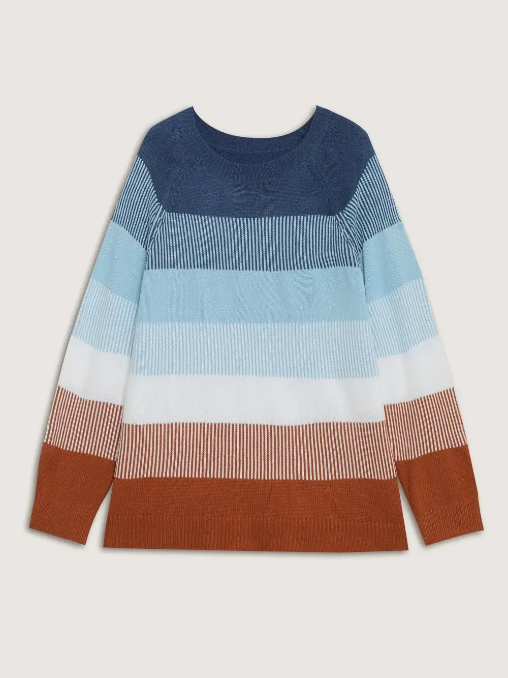 Color Stripes Textured Pullover
