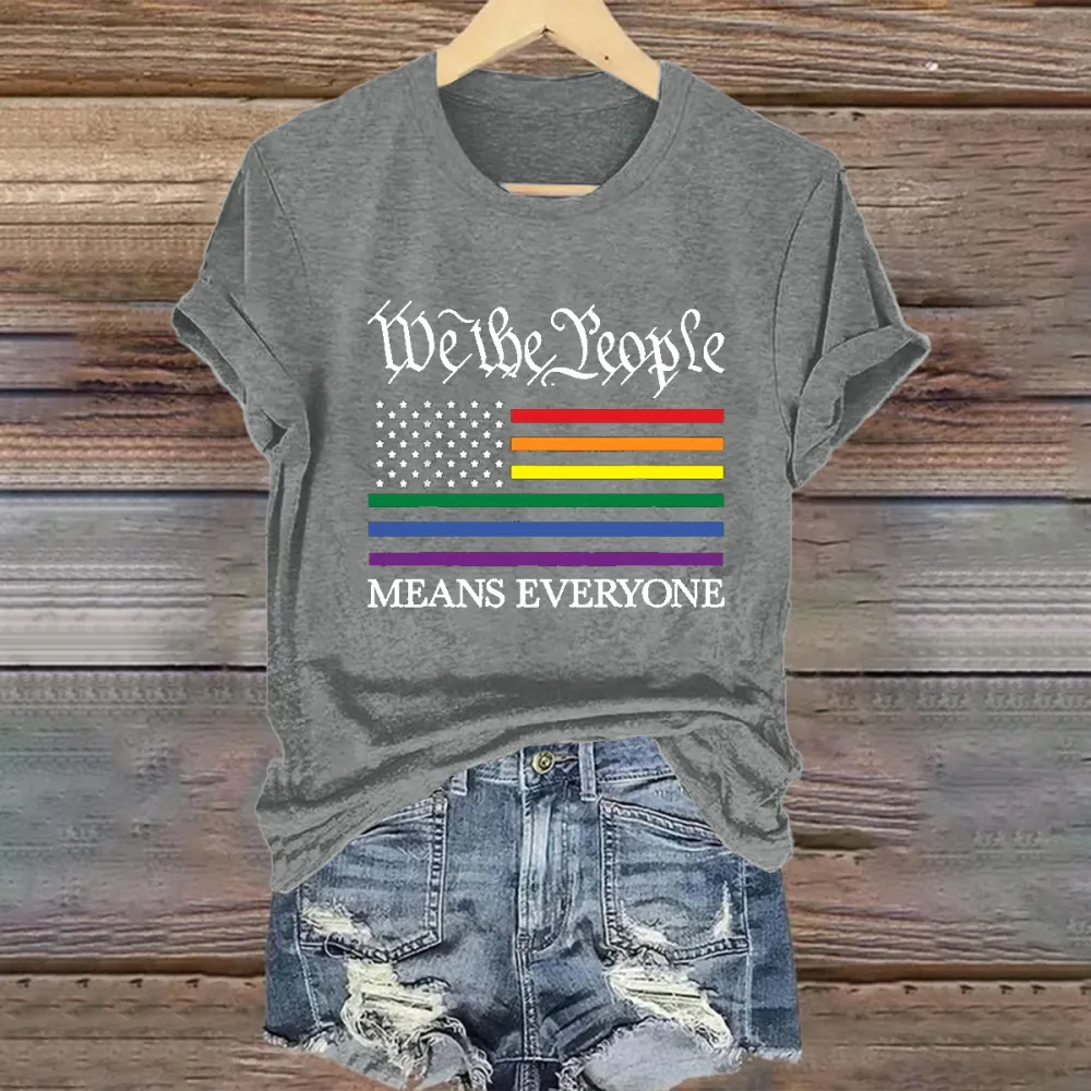 Women'S USA LGBT Equality We The People Means Everyone T Shirt