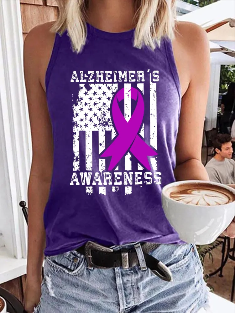 Women'S Sleeveless Vest With Alzheimer'S Awareness