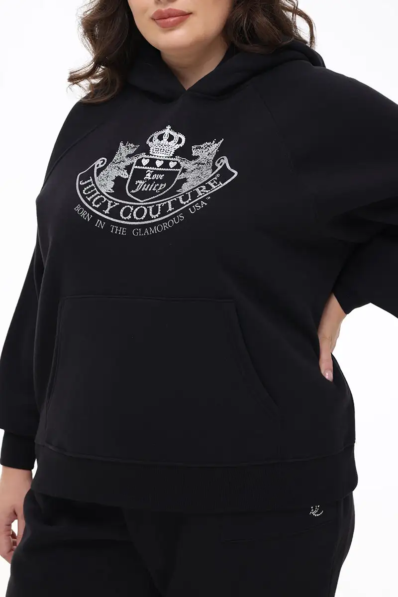 Plus-Size Oversized Fleece Scottie Dog Hoodie