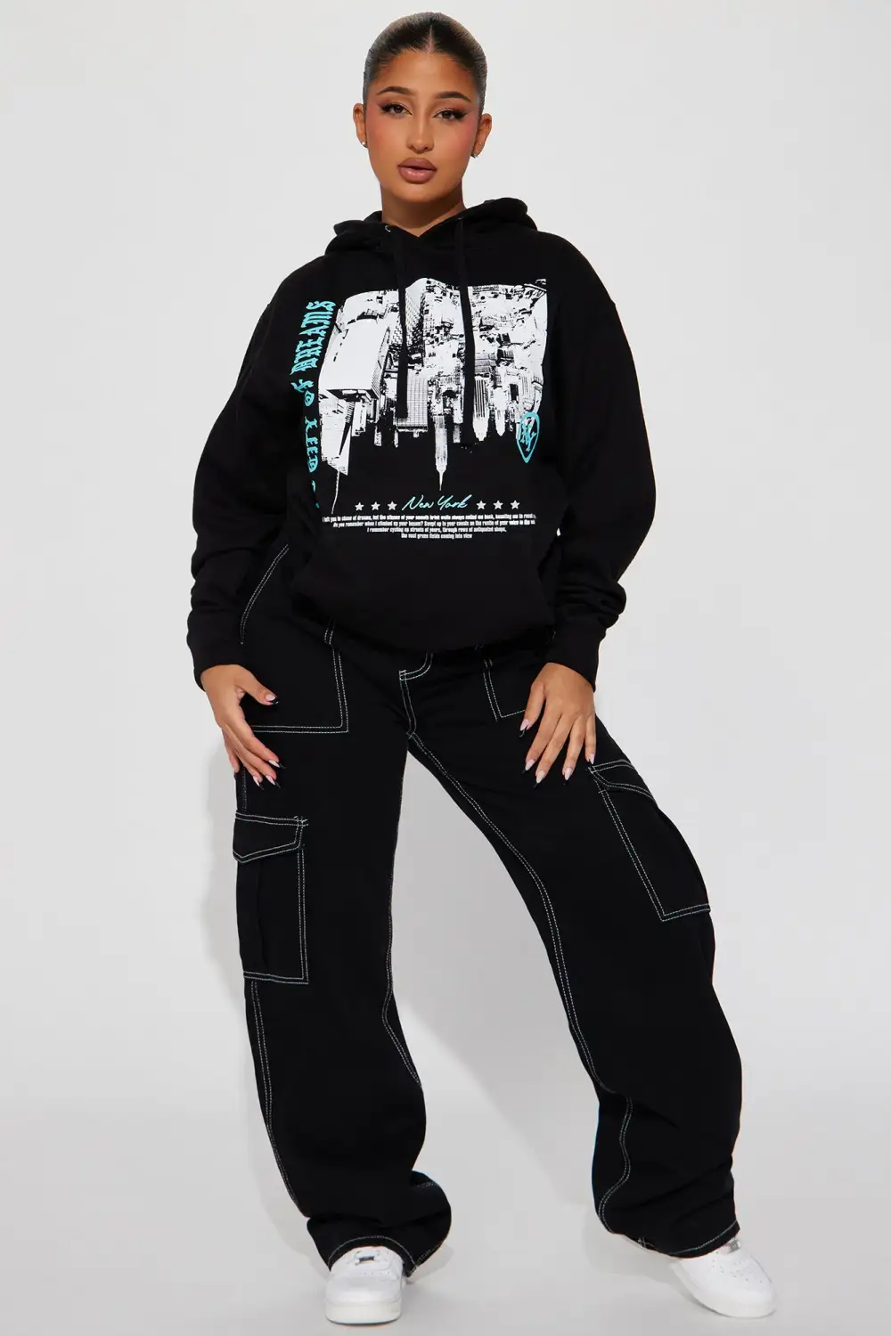 New York Blessed Love Hoodie - Black
