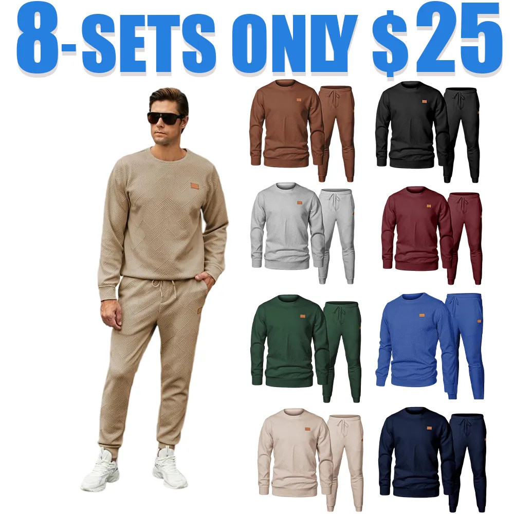 Men’s 2-Piece Sweatsuit – Crewneck Sweatshirt & Joggers Tracksuit