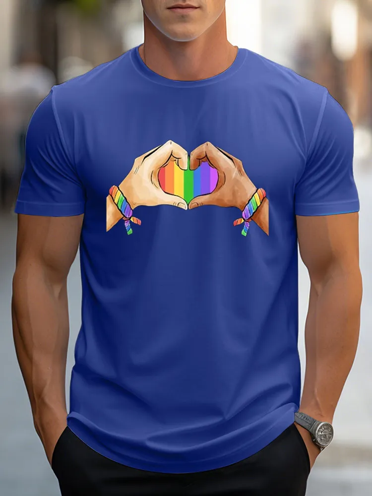 Gay Pride Clothing LGBT Rainbow Flag T Shirt Tee Heart Unity