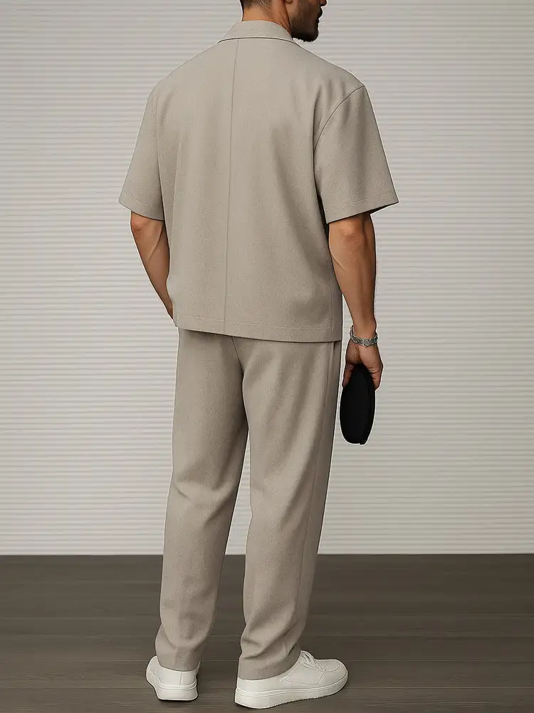 Modern Casual Thin Blazer Pants Set