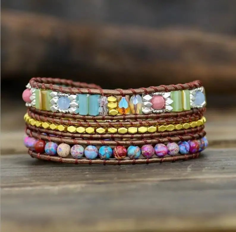 Galaxy Sea Sediment Protection Healing Bracelet-Natural Stone Calming Meditation Balance Energy Bracelet-Inner Peace Mental Health Gift