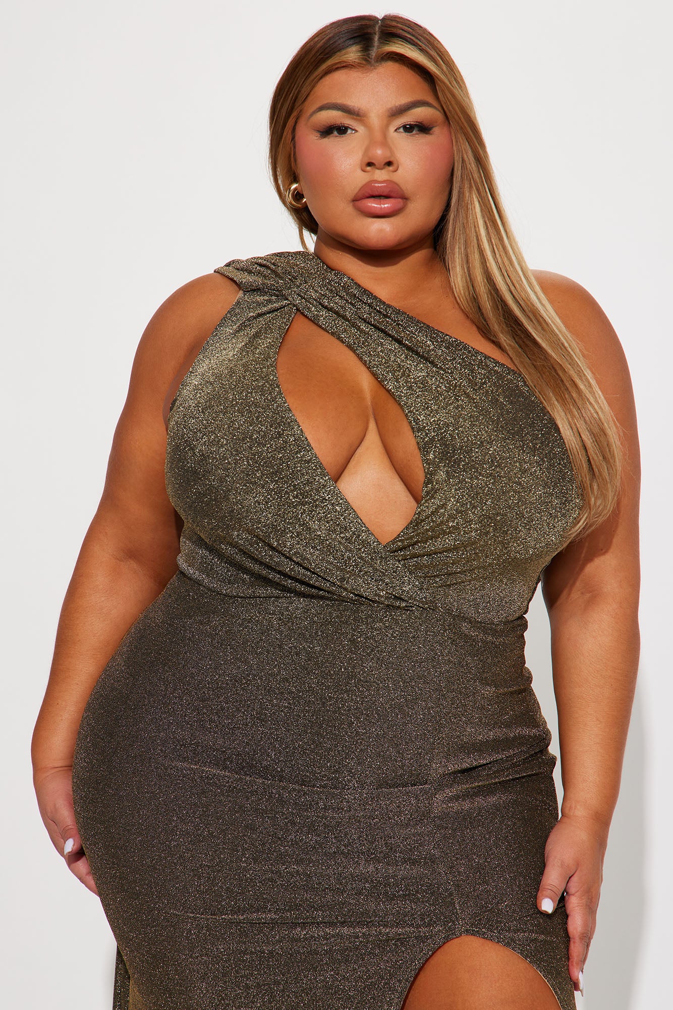Grand Exit Metallic Maxi Dress - Gold