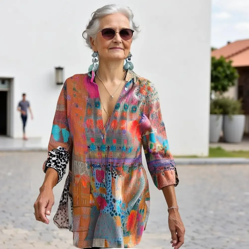 ChemisierTM Vintage Floral Blouse