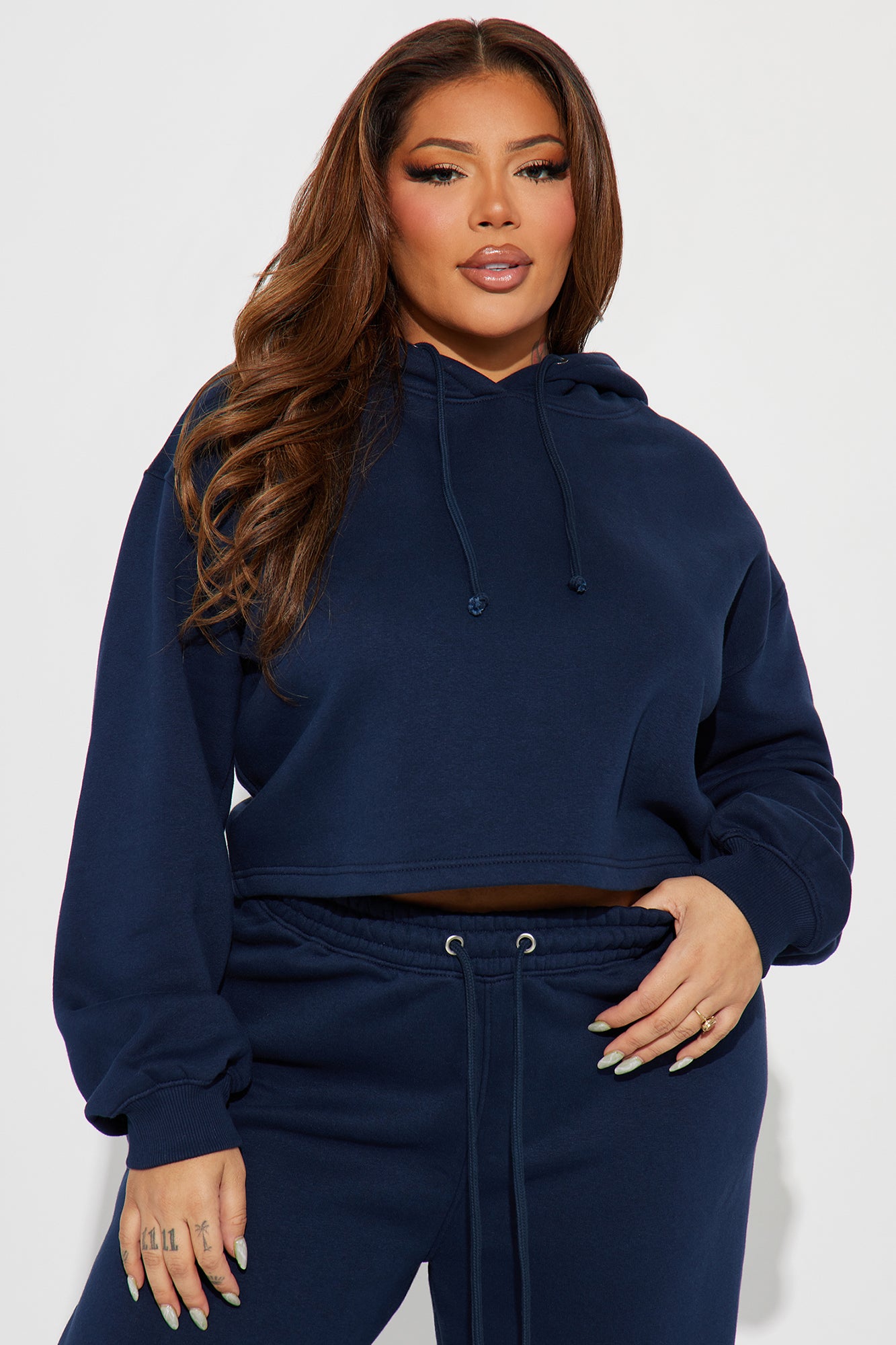 Chill Vibes Fleece Pant Set - Navy