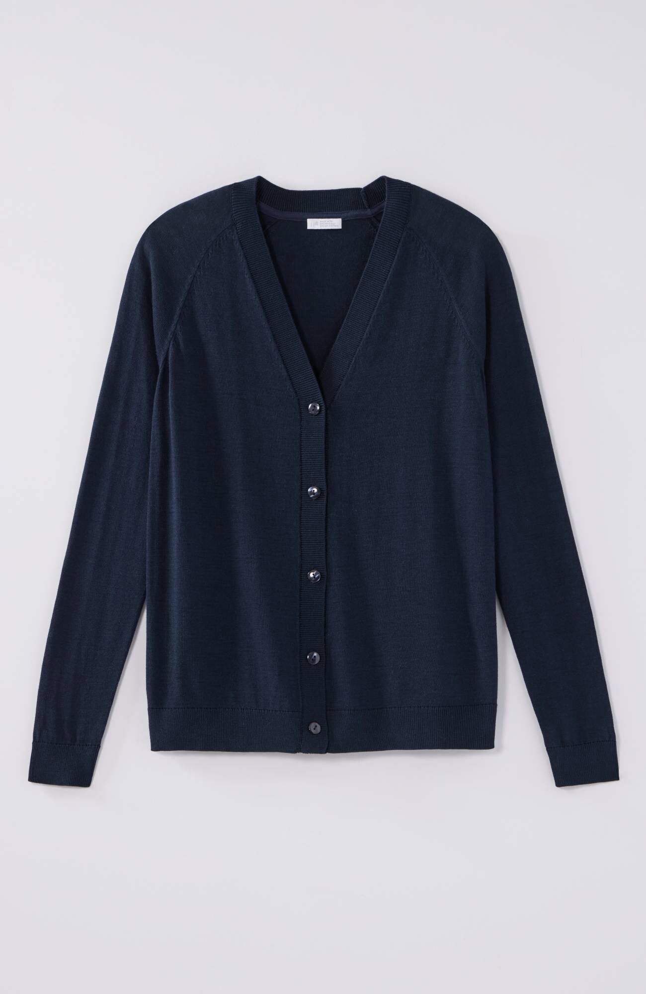 organically grown cotton v-neck cardi