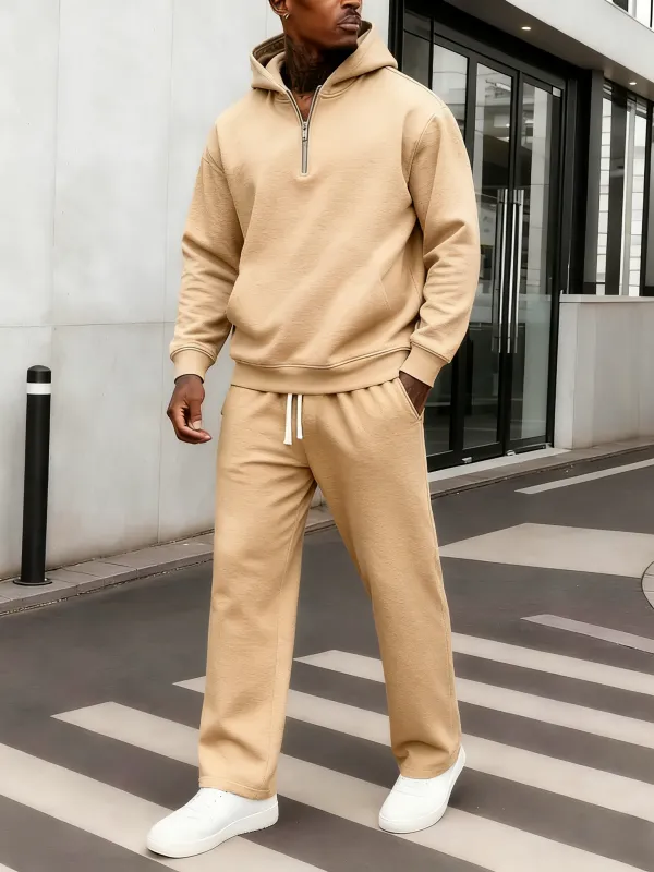 Men's Solid Color Two-Piece Sportswear