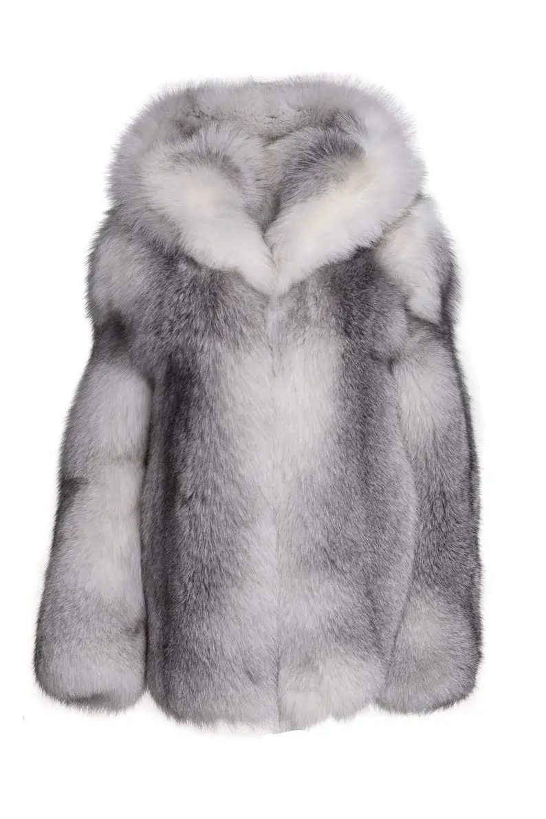 Platinum Fox Fur Coat Women's