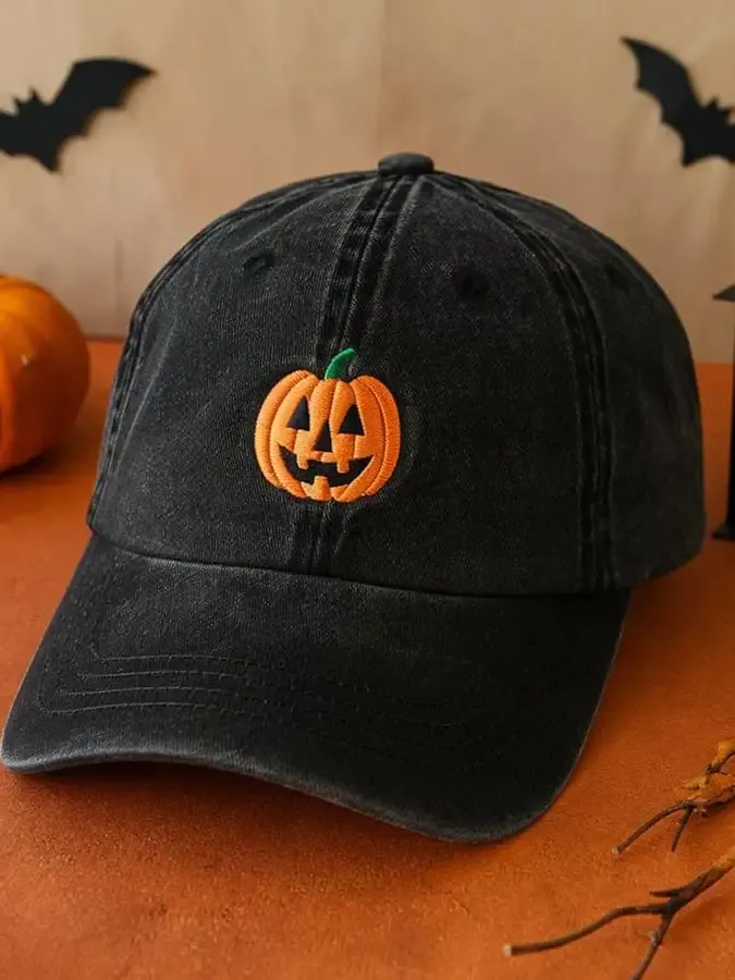 Unisex Fall Pumpkin Cat Hat
