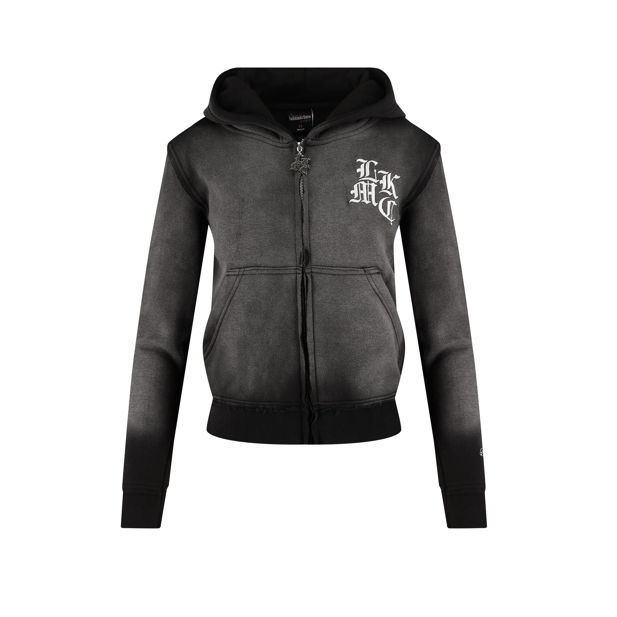 Distressed Zip Hoodie Dark Grey (Female version)