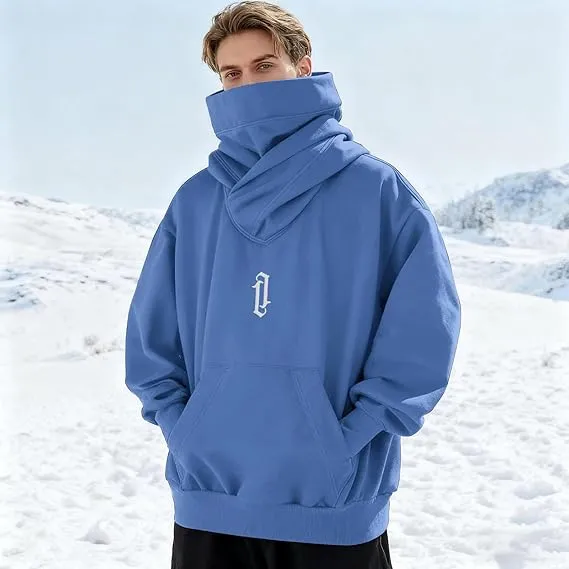 Black Friday-Unisex Oversize Ninja Double-Neck Cotton Hoodie with Pockets