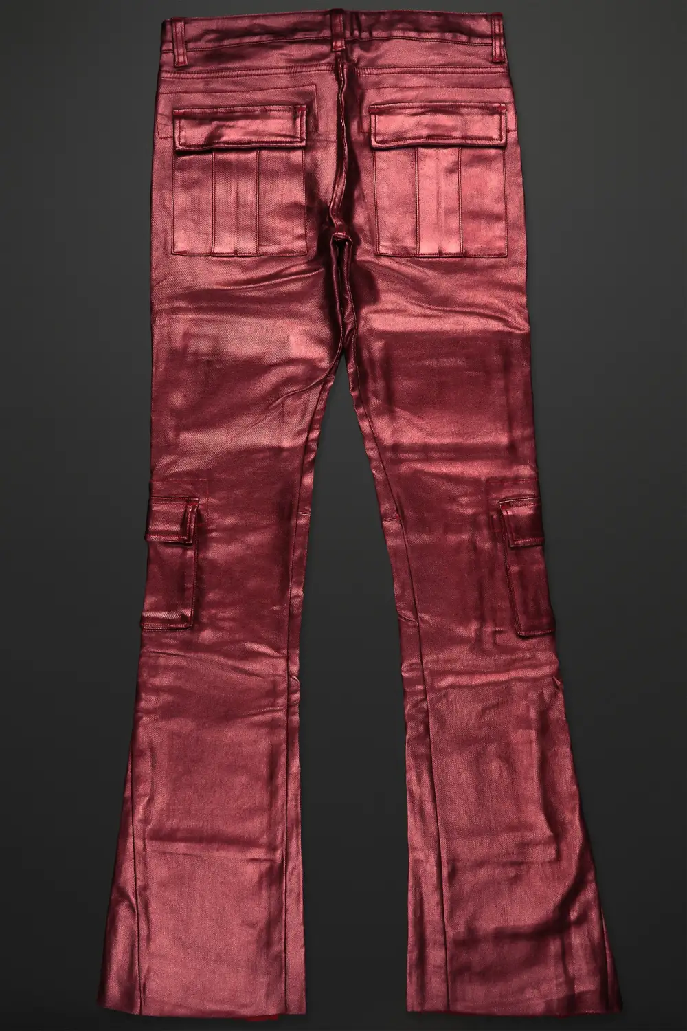 Rancid Burgundy Coated Flare Jean