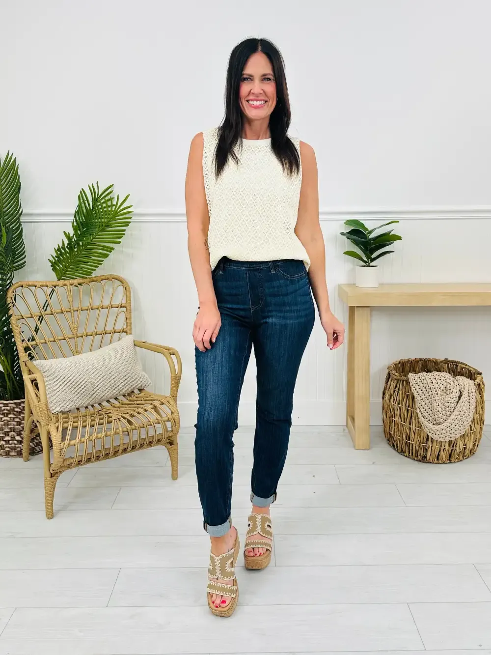 Judy Blue REG/CURVY Pulling Me Back Double Cuff Slim Fit Jeans