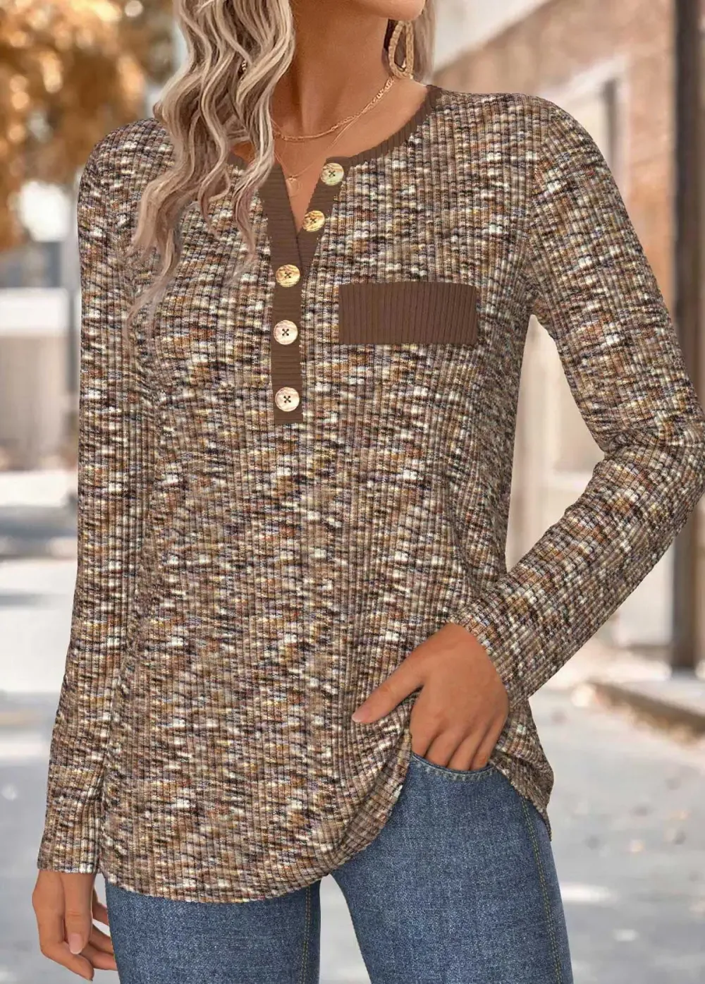 Dark Coffee Tummy Coverage Long Sleeve T Shirt