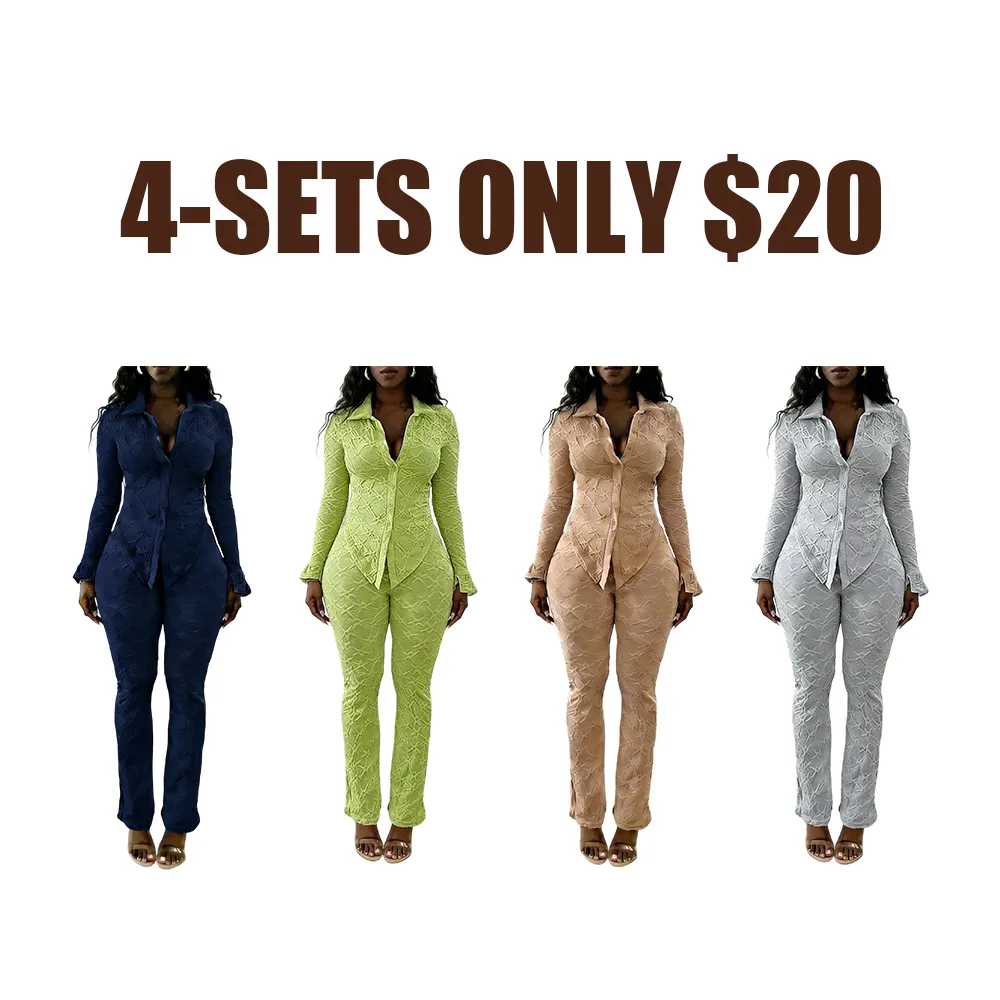 Sexy Knitted Long Sleeve Top & Tight Pants Set