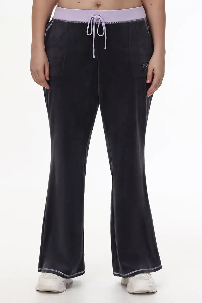 Plus-Size Sweetheart Cotton Velour Track Pants