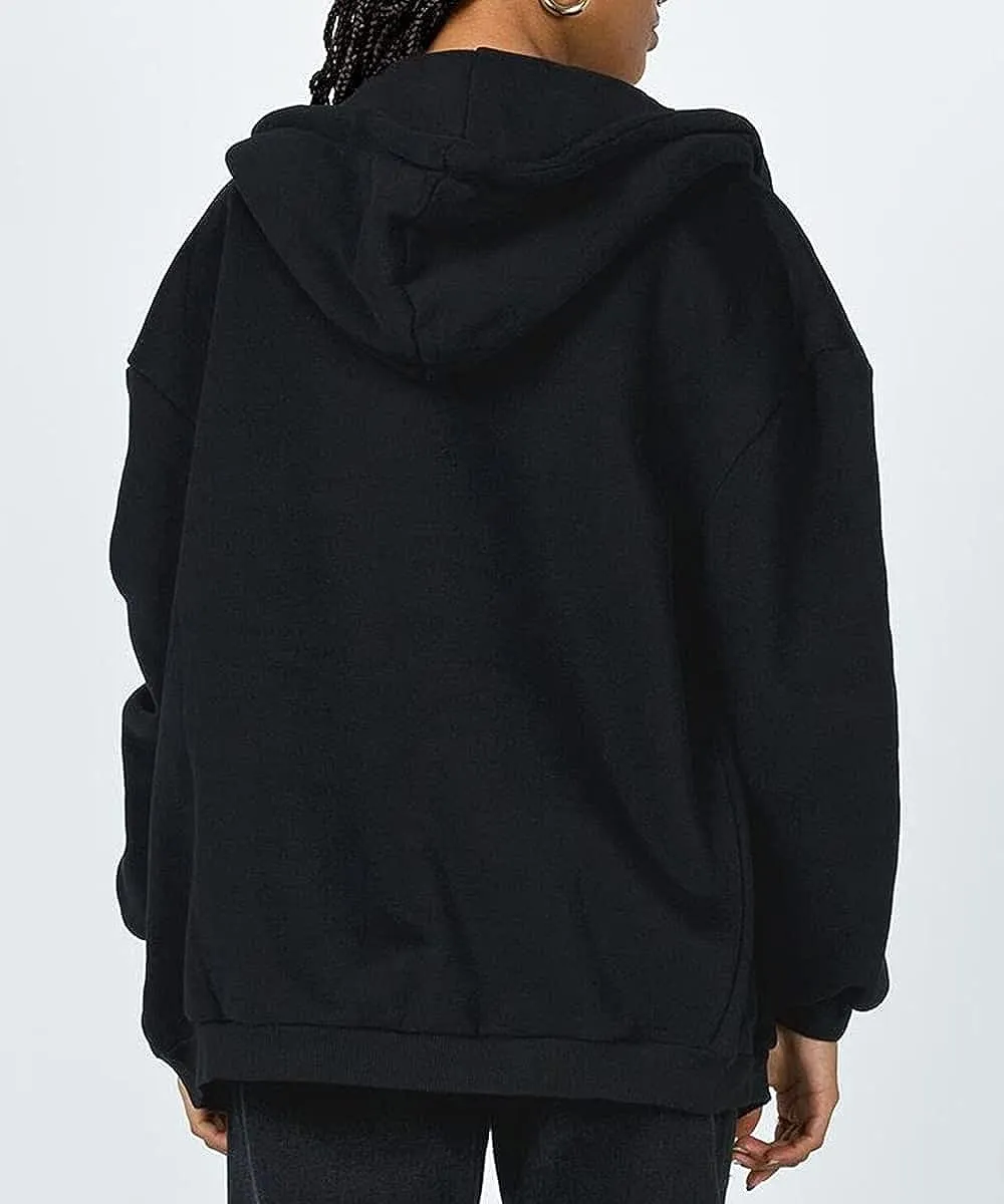 Women's Cute Hoodies Teen Girl Fall Jacket Oversized Sweatshirts Casual Drawstring Zip Up Y2K Hoodie with Pocket