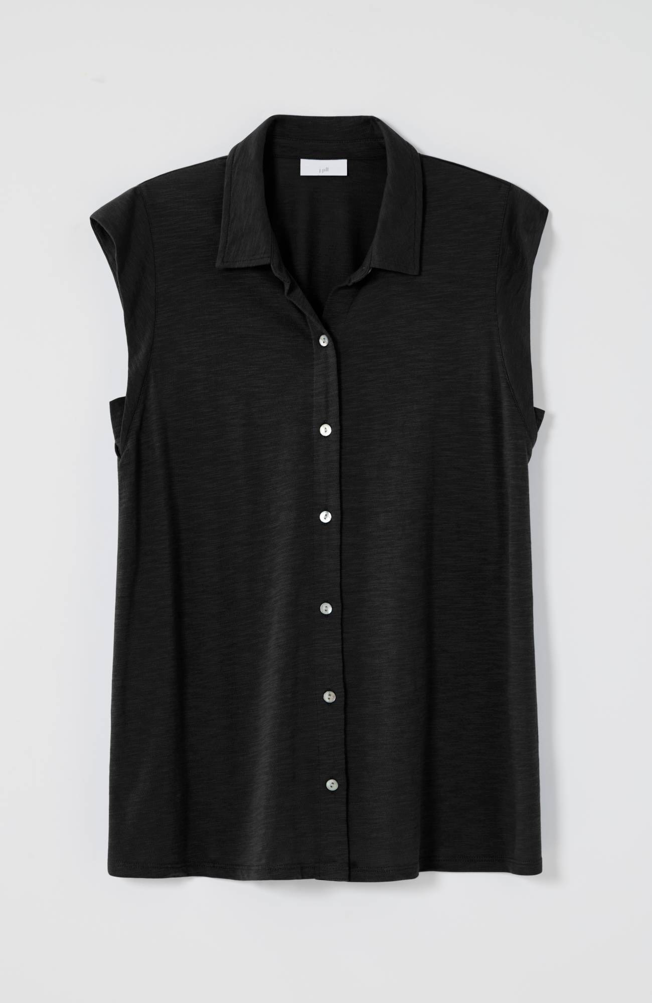 Sleeveless Button-Front Top