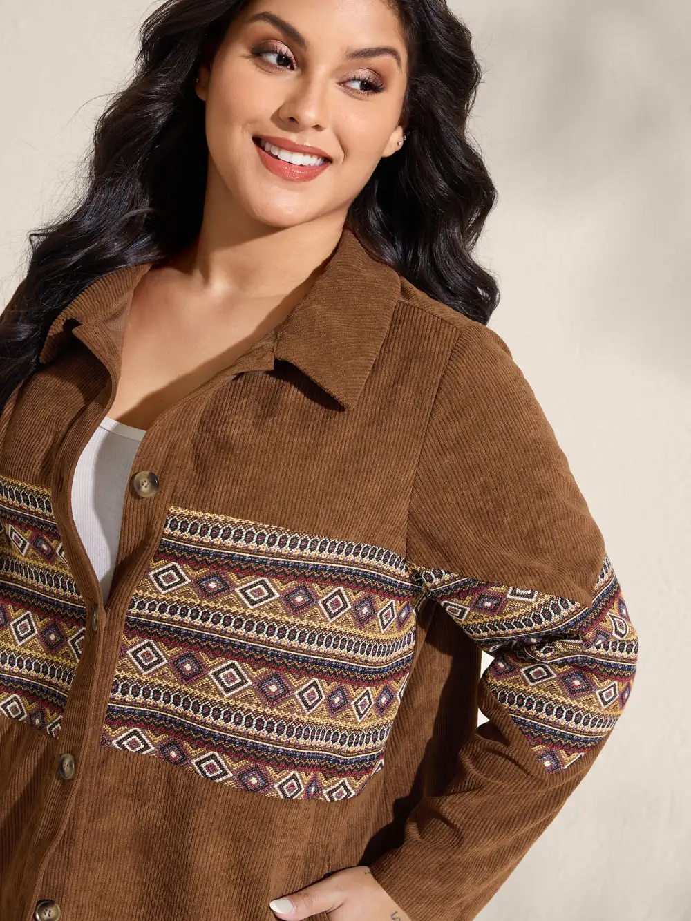 Rodeo Boho Print Button Front Jacket