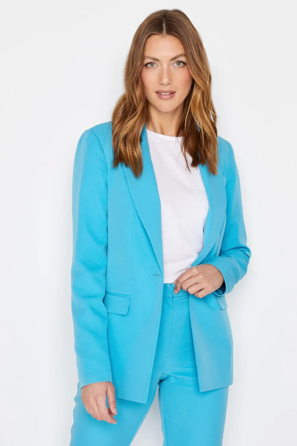 LTS Tall Dark Pink Scuba Crepe Blazer