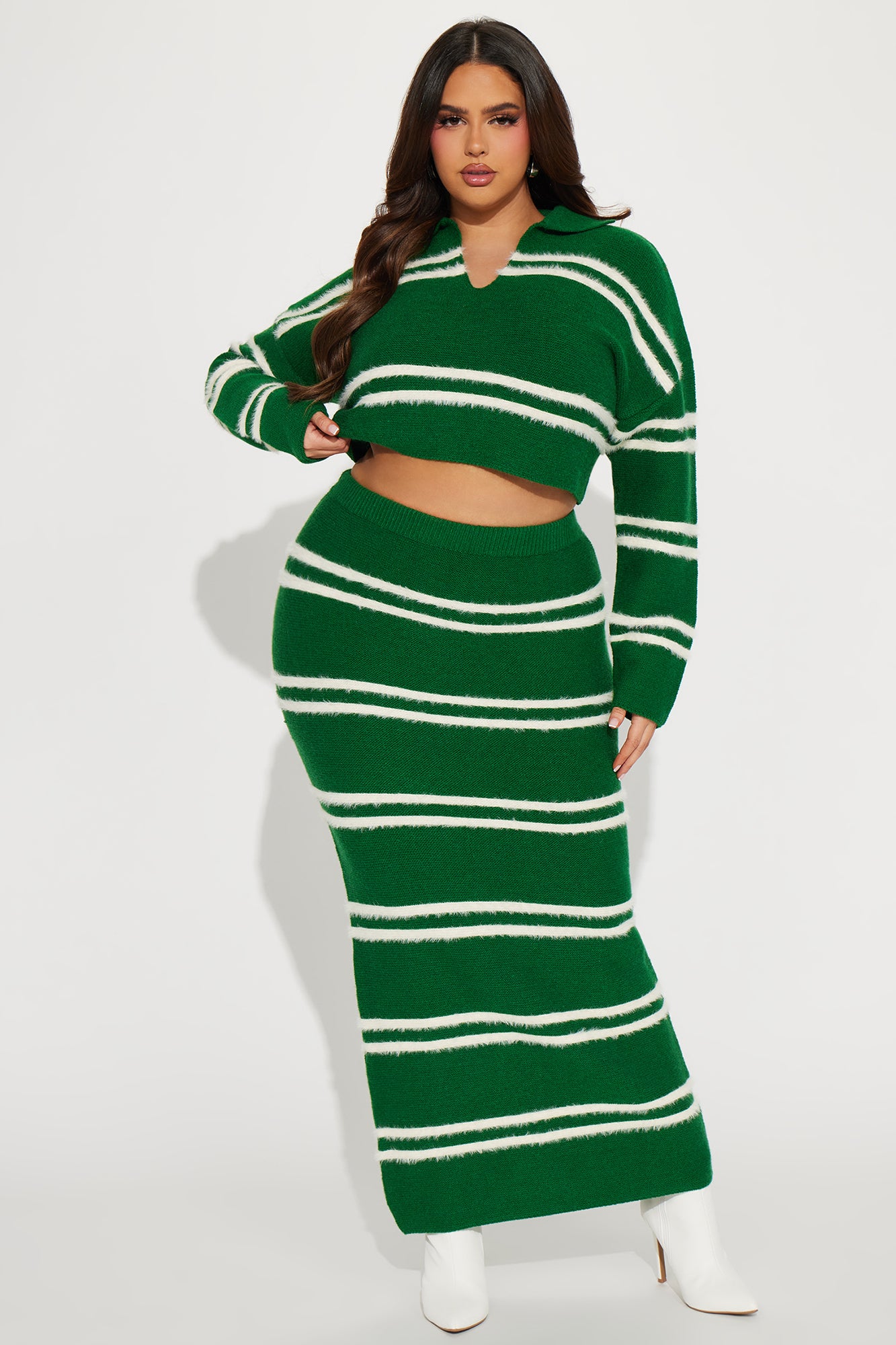 Making Plans Sweater Skirt Set - Green