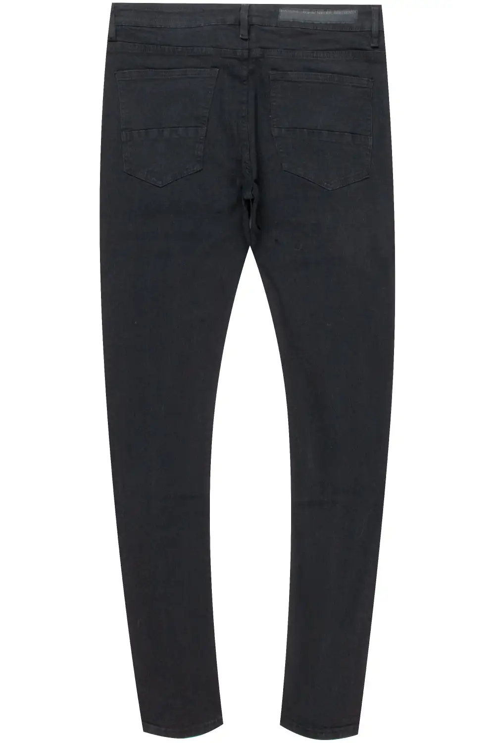 Oscar Black Knee Slit 5 Pocket Jean Straight Fit