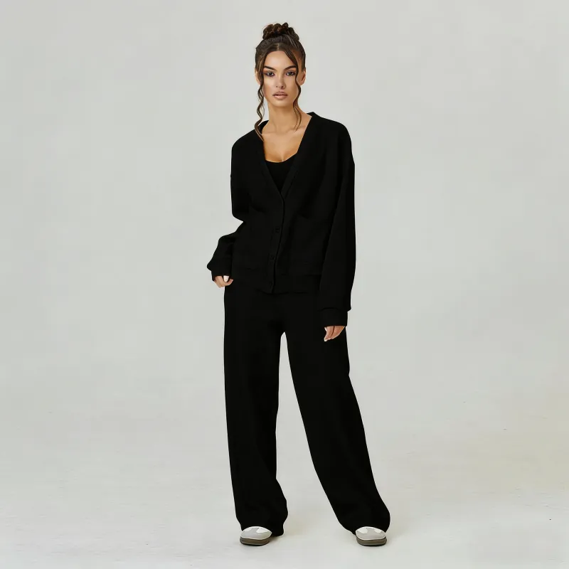 Women's Buttoned Casual Two-Piece Set