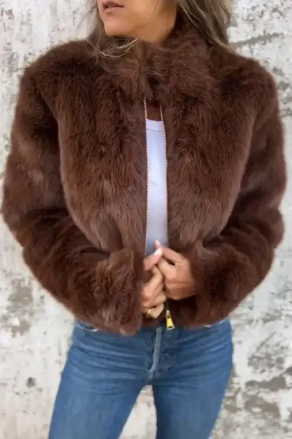 Mocha Luxe Faux Fur Jacket