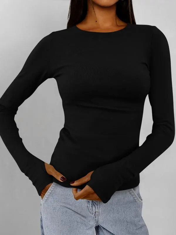 Women's Casual Long Sleeve Crew Neck Top