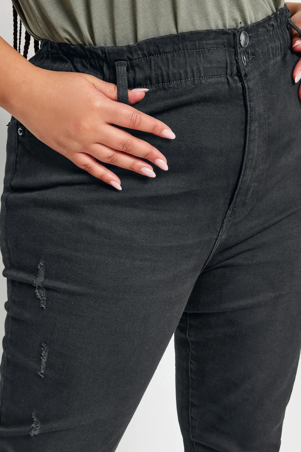 YOURS Curve Indigo Blue Washed Elasticated Stretch MOM Jeans