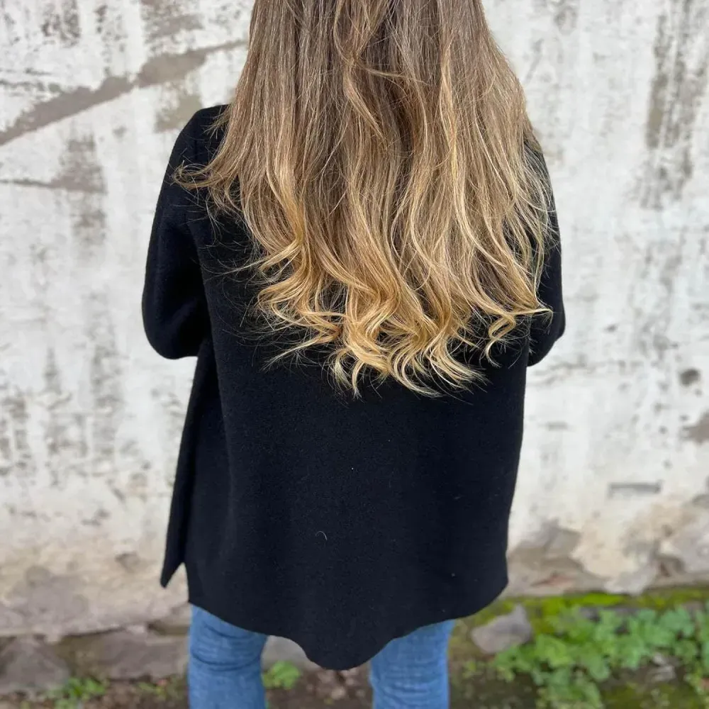 Women Wool Blend Coat 2024 Fall Lapel Single Breasted Mid Length Trench Coat Jacket Open Front Solid Long Sleeve Jacket